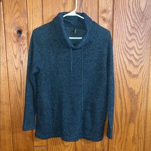 North River Elegant Charcoal Cowl Neck Sweater Size M